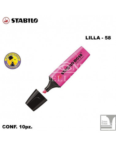 STABILO BOSS ORIGINAL LILLA 58-EVIDENZIATORE [10PZ]