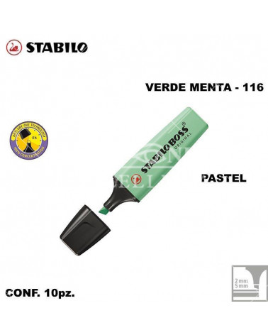 STABILO BOSS PASTEL VERDE MENTA 116-EVIDENZIATORE [10PZ]