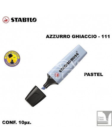 STABILO BOSS PASTEL AZZURRO GHIACCIO 111-EVIDENZIATORE [10PZ]