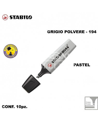 STABILO BOSS PASTEL GRIGIO POLVERE 194-EVIDENZIATORE [10PZ]