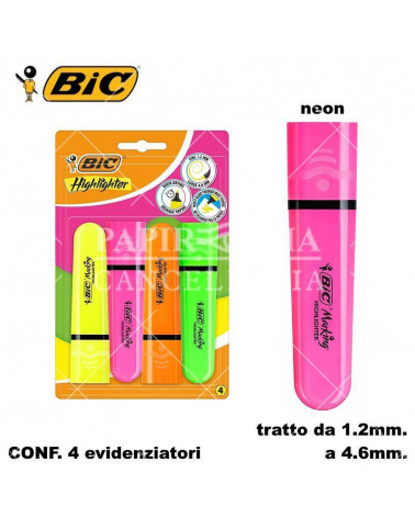 BIC 4 EVIDENZIATORI NEON