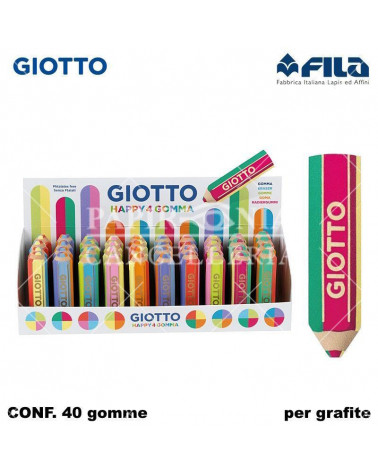 GIOTTO GOMMA HAPPY 4 FUSTO COLORATO [40PZ]