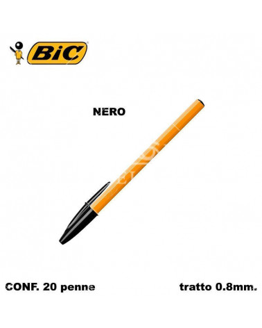 BIC SFERA CRISTAL FINE ORANGE 0,8 NERO [20PZ]