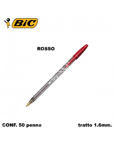 BIC SFERA CRISTALL 1,6 50PZ. ROSSO