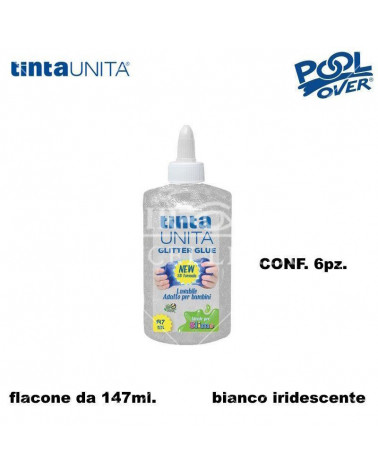 TINTA UNITA COLLA GLITTER 147ML. 6PZ. BIANCO IRIDESCENTE 50510