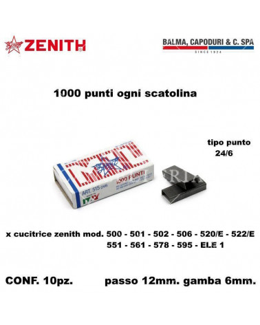 ZENITH PUNTI 515/6 1000P. PER CUCITRICE-24/6 [10PZ]