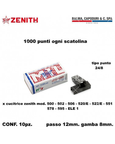 ZENITH PUNTI 515/8 1000P. PER CUCITRICE-24/8 [10PZ]