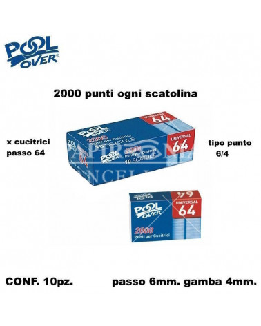 POOL OVER PUNTI 64 2000P. PER CUCITRICE 10345 [10PZ]