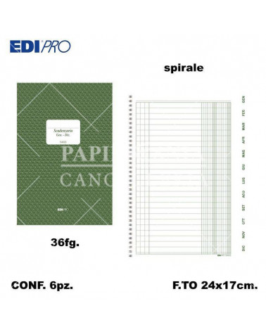 EDIPRO SCADENZARIO SPIRALE A5 36FG. E4023 [6PZ]