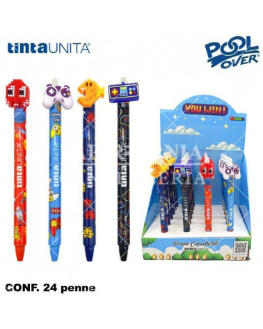 TINTA UNITA ESP 24 PENNA CANCELLABILE BLU CLICK CLAK GAME