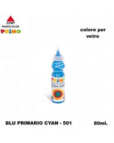 PRIMO COLORE PER VETRO  BLU CYAN 501 [6PZ]