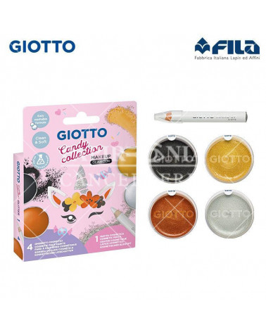 GIOTTO SET 4 OMBRETTI 5ml.+1 MATITA BIANCA GLAMOUR CANDY COLLECTION