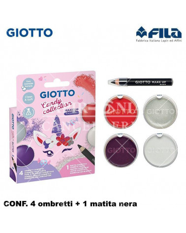 GIOTTO SET 4 OMBRETTI 5ml.+1 MATITA NERA FASHION CANDY COLLECTION