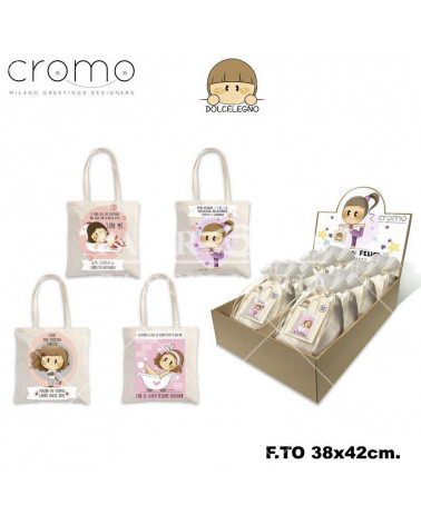 CROMO BORSE IN COTONE LE BUBINE 38x42 4SOGG. BU.8606
