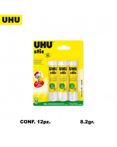 UHU COLLA STICK 8,2GR.12 BLISTER 3PZ.