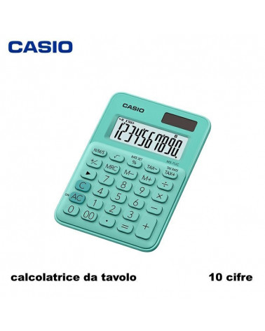 CASIO CALCOLATRICE DA TAVOLO MS7UC-GN VERDE PASTELLO 10 CIFRE