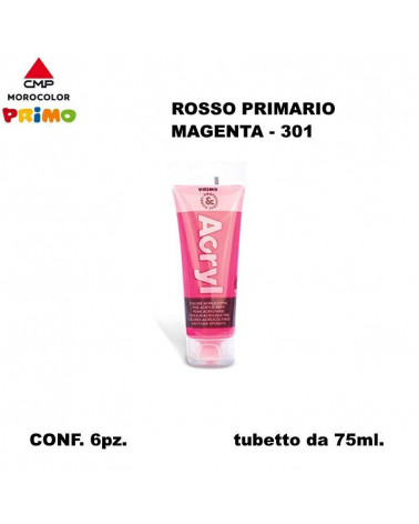 PRIMO COLORE ACRILICO 75ml. ROSSO MAGENTA 301 [6PZ]