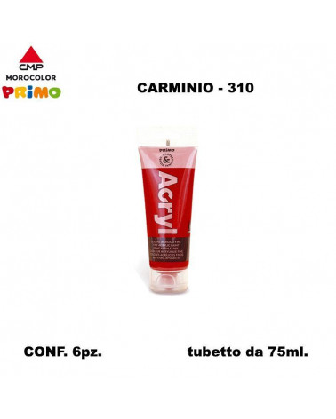 PRIMO COLORE ACRILICO 75ml.CARMINIO 310 [6PZ]