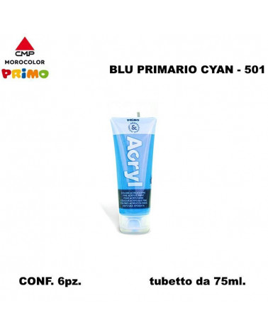 PRIMO COLORE ACRILICO 75ml.BLU CYAN 501 [6PZ]