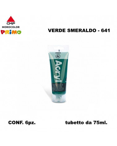 PRIMO COLORE ACRILICO 75ml.VERDE SMERALDO 641 [6PZ]