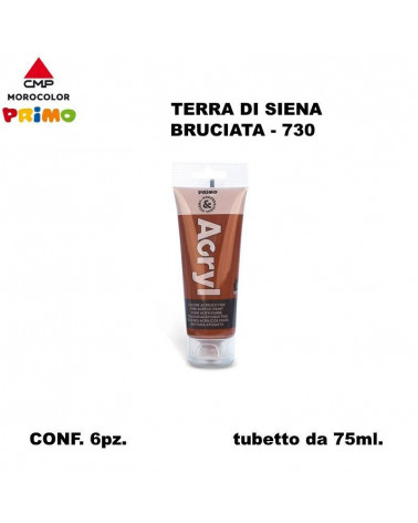 PRIMO COLORE ACRILICO 75ml.SIENA BRUCIATA 730 [6PZ]