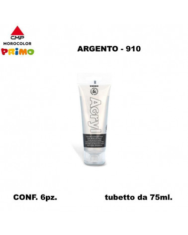 PRIMO COLORE ACRILICO 75ml.ARGENTO 910 [6PZ]