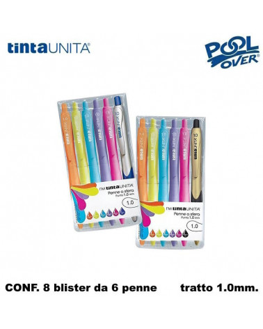 TINTA UNITA ESP 8 BLISTER PENNA SFERA I'M 1.0 COLOR 5+1 OMAGGIO