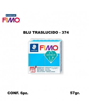 STAEDTLER PASTA FIMO EFFECT 8020-374 BLU TRASLUCIDO [6PZ]