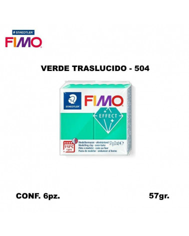 STAEDTLER PASTA FIMO EFFECT 8020-504 VERDE TRASLUCIDO [6PZ]