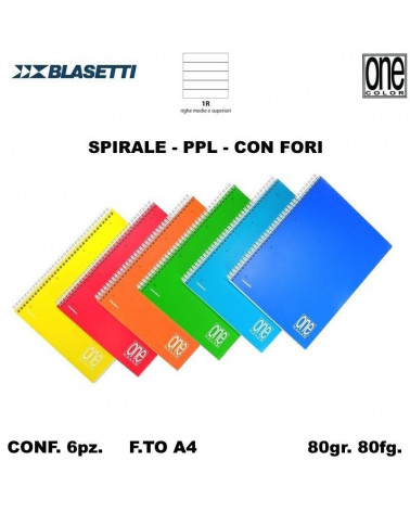 BLASETTI MAXI SPIRALE FORI 80fg.PPL ONE COLOR 1R [6PZ]