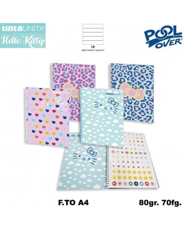 TINTA UNITA HELLO KITTY MAXI SPIR.C/STICKERS 70FF.1R