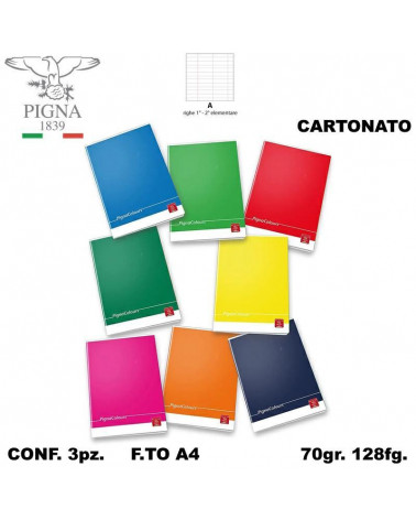 PIGNA MAXI CARTONATO 128FG. A-MONOCOLORE [3PZ]