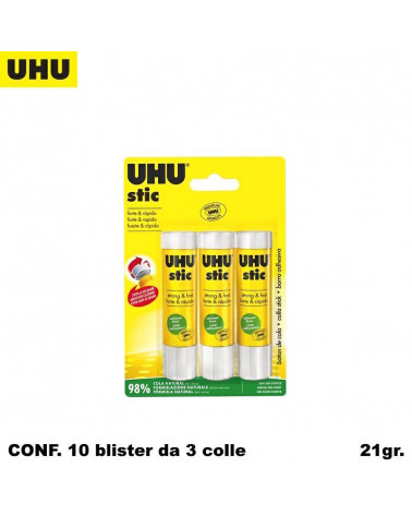 UHU COLLA STICK 21GR.10 BLISTER 3PZ.