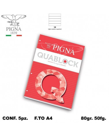 QUABLOCK A4 BIANCO  1R [5PZ]