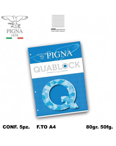 QUABLOCK A4 BIANCO  5MM [5PZ]