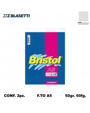 BLASETTI NOTES BRISTOL A5 5MM 60FG 2PZ. BLISTER 1057