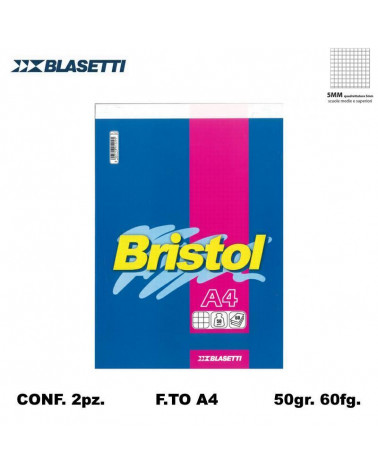 BLASETTI NOTES BRISTOL A4 5MM 60FG.2PZ. BLISTER 1058