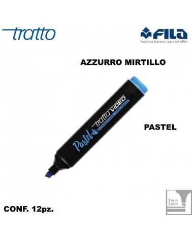 TRATTO VIDEO AZZURRO MIRTILLO PASTEL EVIDENZIATORE [12PZ]