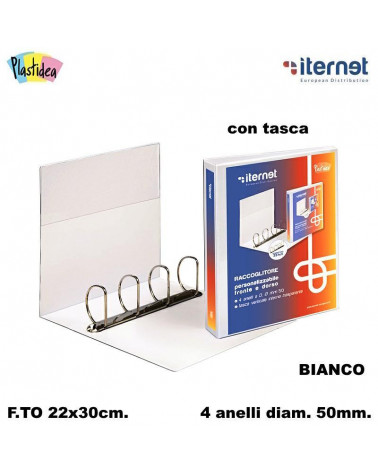 ITERNET RACCOGLITORE PERS.22X30 050 C/TASCA 4 ANELLI-BIANCO