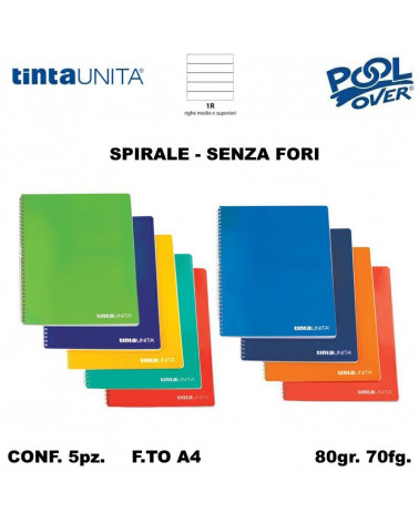 TINTA UNITA MAXI SPIRALE NO FORI 70FG. 1R 93322 [5PZ]