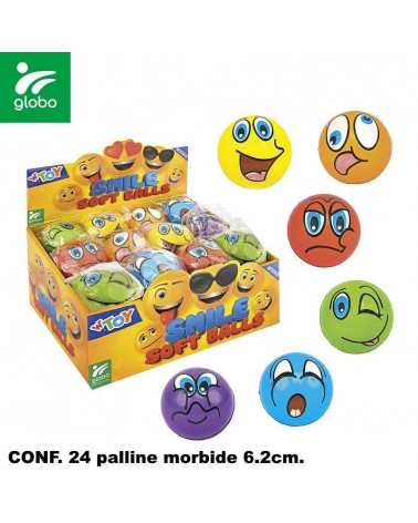 GLOBO PALLINE MORBIDE SMILE 6,2CM 6 COL [24PZ]
