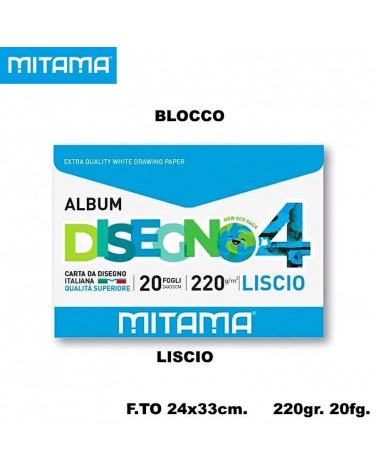 MITAMA BLOCCO DISEGNO M.4 20FG.24X33 LISCIO 220GR.62180