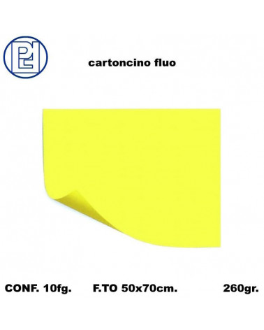 PICARTA CARTONCINO 50X70 GIALLO FLUORESCENTE [10FG]