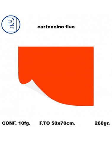 PICARTA CARTONCINO 50X70 ROSSO FLUORESCENTE [10FG]
