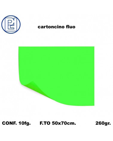 PICARTA CARTONCINO 50X70 VERDE FLUORESCENTE [10FG]