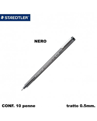 STAEDTLER FINELINER MARS GRAPHIC  PIGMENT LINER NERO 05 [10PZ]