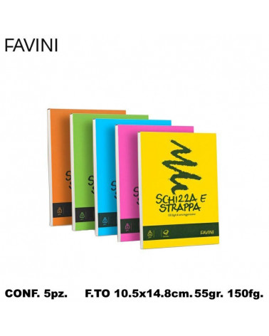 FAVINI SCHIZZA E STRAPPA 10X15  BLOCCO [5PZ]