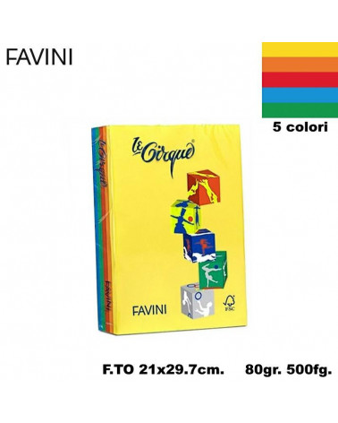 FAVINI CARTA A4 80gr.500fg.FORTE-ASSORTITA-FOTOCOPIE