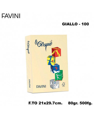 FAVINI CARTA A4 80gr.500fg.GIALLO-TENUE-FOTOCOPIE