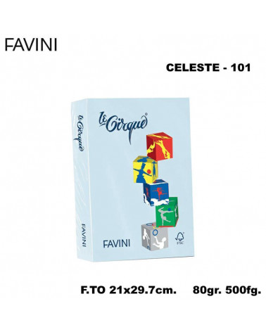 FAVINI CARTA A4 80gr.500fg.CELESTE-TENUE-FOTOCOPIE
